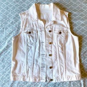 Gap // white denim vest